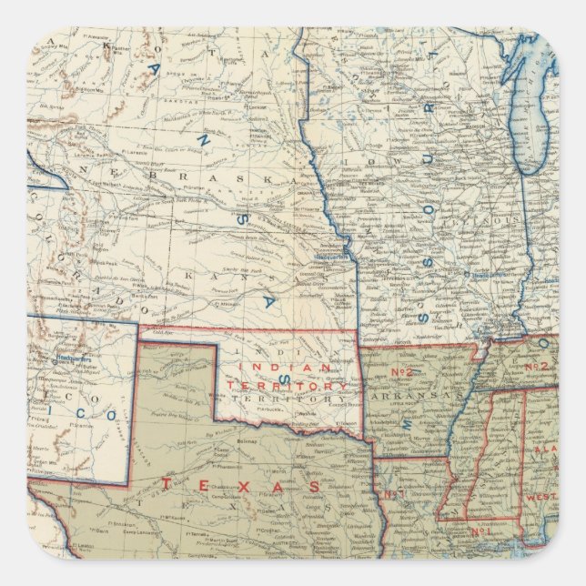 USA Dec 1861 Quadratischer Aufkleber (Vorderseite)
