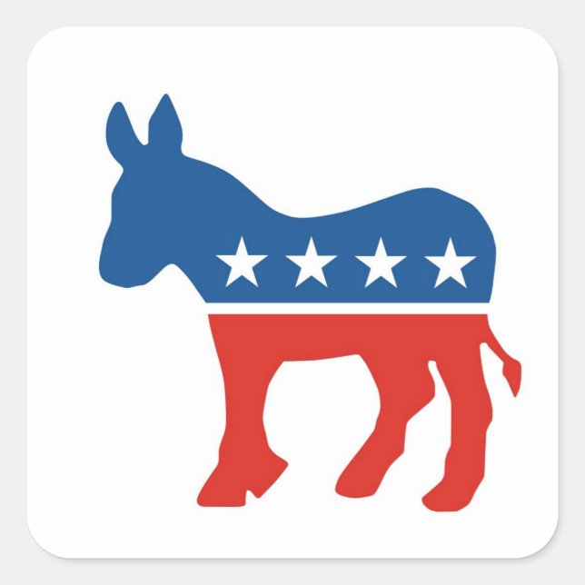 USA Demokratisches Party Esel usa Quadratischer Aufkleber (Vorderseite)
