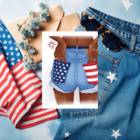 USA Denim Girl Birthday Party Foil Einladung