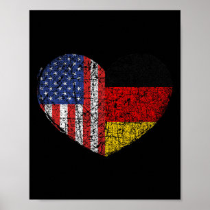 Usa Deutschland Herz - Doppelte Staatsbürgerschaft Poster