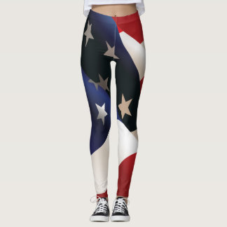 USA, die Flagge wellenartig bewegen Leggings