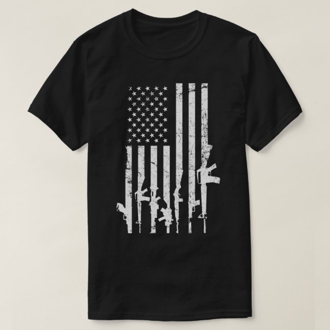 USA Distressed Flag Guns Pro Gun 2. Änderung O T-Shirt (Design vorne)