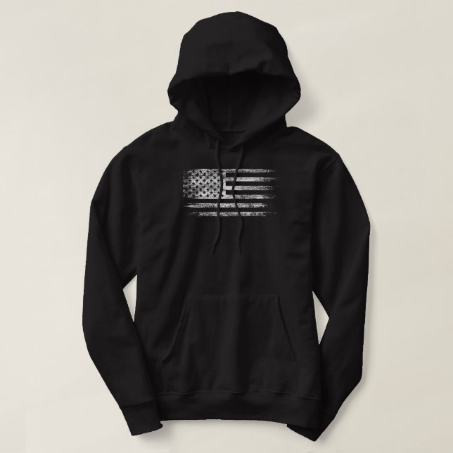 USA Distressive Flag Men T Shirt Patriotic America (Design vorne)
