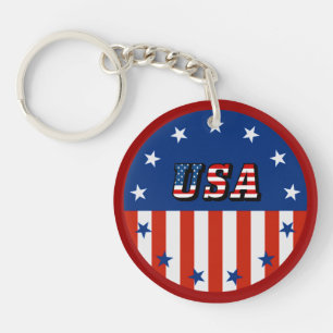 USA - Drapeau américain et étoiles en Porte - clé