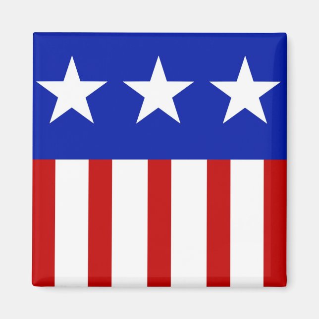 USA-Drei-Sterne-Flagge Magnet (Vorne)