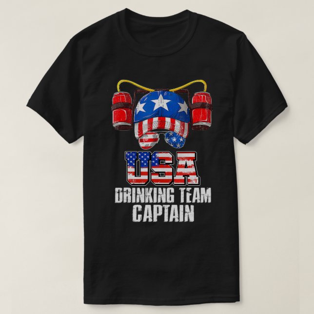 USA Drink Team Beer Party Amerikanische Unabhängig T-Shirt (Design vorne)