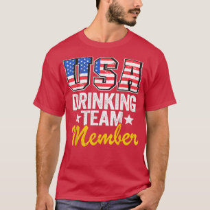USA Drinking Team Mitglied Amerikanisches Flag 4. T-Shirt