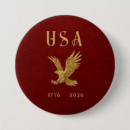 USA Eagle 1775 - 2026 Fax Red Leather Button