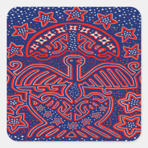 USA Eagle Democratic Patriot Quadratischer Aufkleber