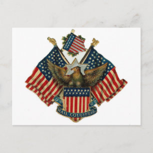USA Eagle Flags Vintag Americana Postkarte