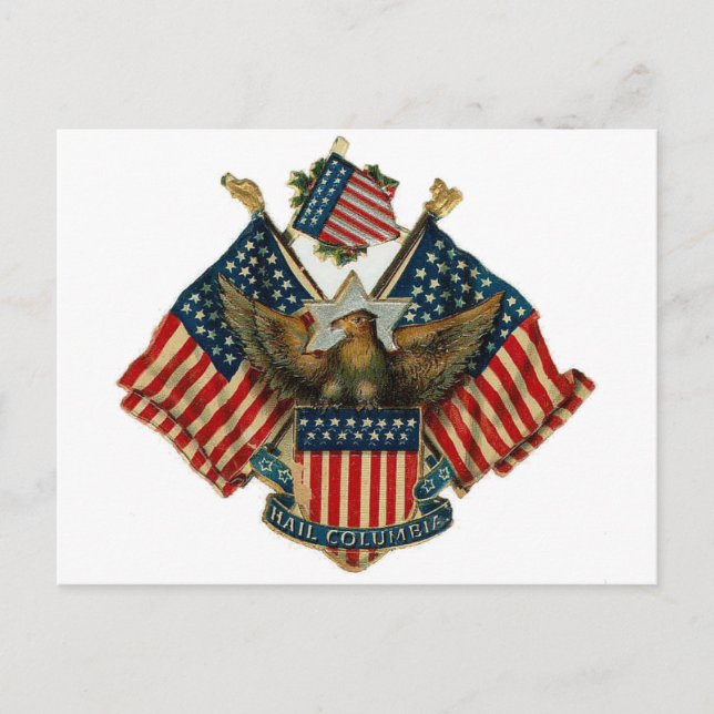 USA Eagle Flags Vintag Americana Postkarte (Vorderseite)