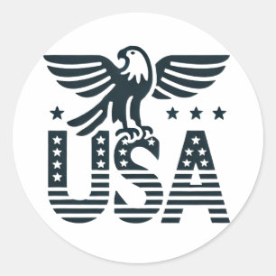 USA Eagle Patriotic Design - US Flagge Style Runder Aufkleber