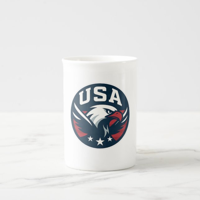 USA Eagle Roundel — Aggressives Sportsymbol Prozellantasse (Vorderseite)
