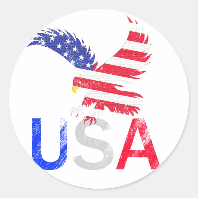 USA Eagle Runder Aufkleber (Vorderseite)