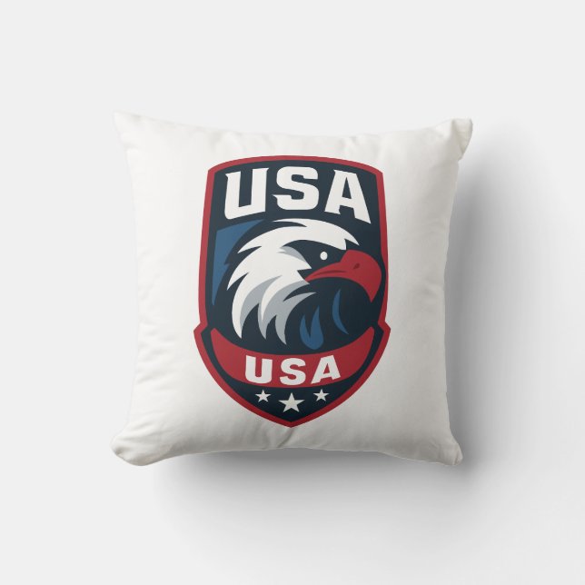 USA Eagle Sports Wappen Kissen (Vorderseite)