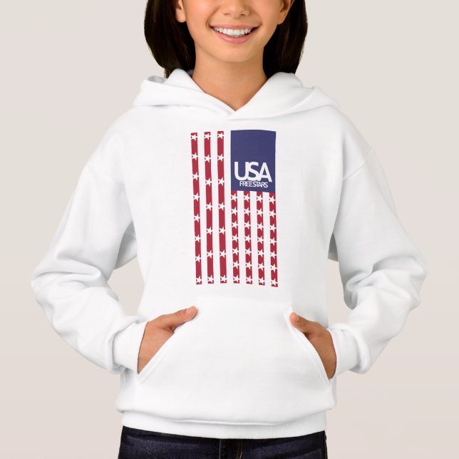 USA/EEUU FREE STARS FLAG BY MASANSER PIXELAT HOODIE (Vorderseite)