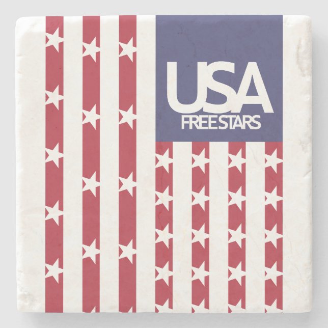 USA/EEUU FREE STARS FLAG BY MASANSER PIXELAT STEINUNTERSETZER (Vorderseite)