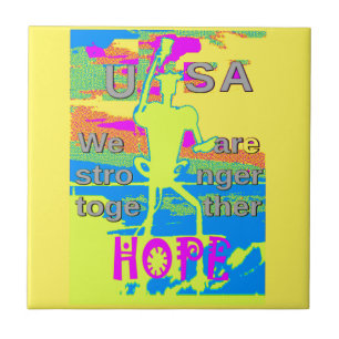 USA Einheitsdesign: Hoffnung und Stärke Fliese