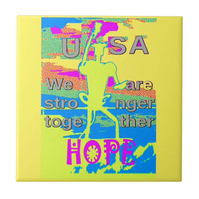 USA Einheitsdesign: Hoffnung und Stärke Fliese (Vorderseite)