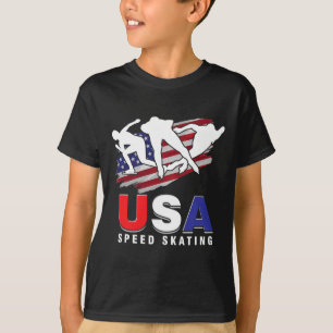 USA Eislauf Eislaufen Eisläufer Geschwindigkeit Ei T-Shirt