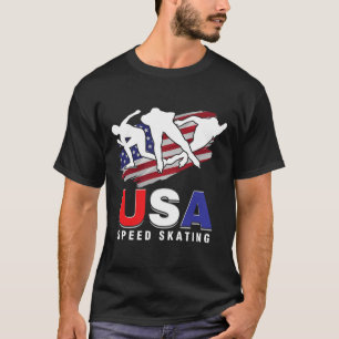 USA Eislauf Schlittschuh Skater Geschwindigkeit Fi T-Shirt