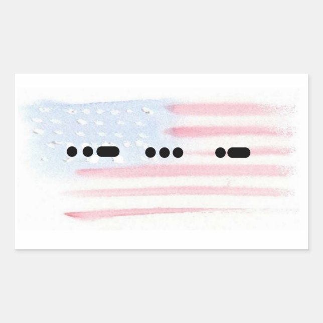 USA en Morse Code avec Sticker Drapeau - Personnal (Devant)