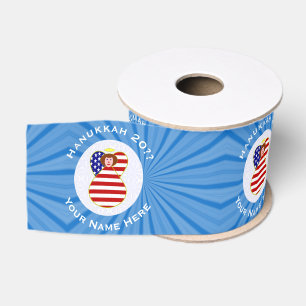 USA Engel Rotes Haar Hanukkah-Flagge Personalisier Ripsband