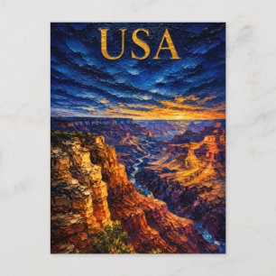 USA: Epic Sunset Grand Canyon Art Souvenir Postkarte