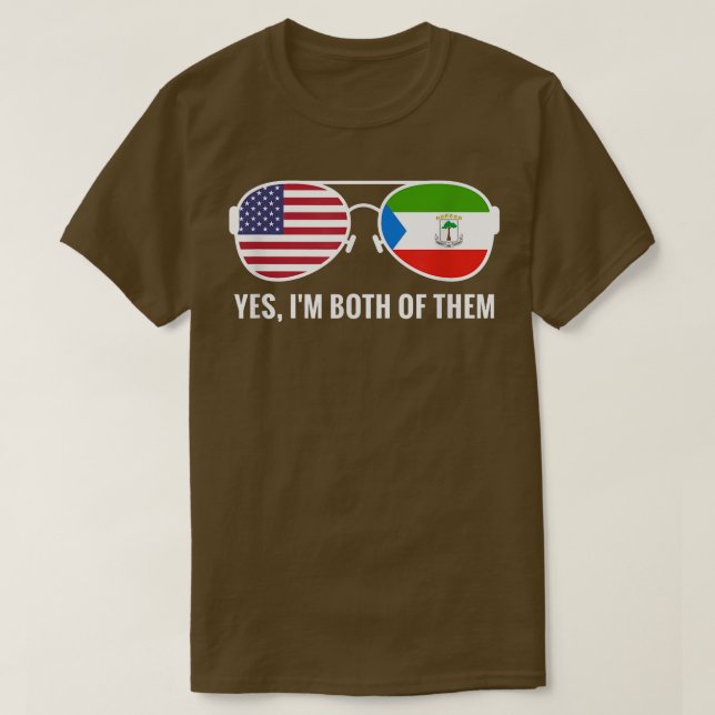 USA Equatorial Guinea Flag Sunglasses Equatoguinea T-Shirt (Design vorne)