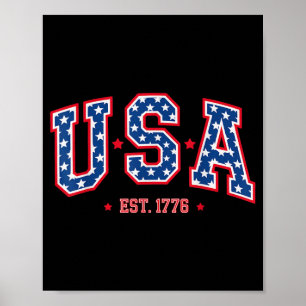 USA Est 1776 4. Juli Patriotische Amerikanische Fl Poster