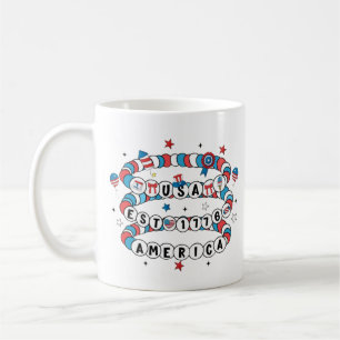 USA EST 1776 Beaded America Design Kaffeetasse