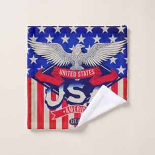 USA Est 1776 Flag Eagle America 4. Juli Waschlappen