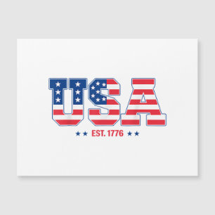 USA EST 1776 Patriotic American Flag Vintag Style Magnetkarte