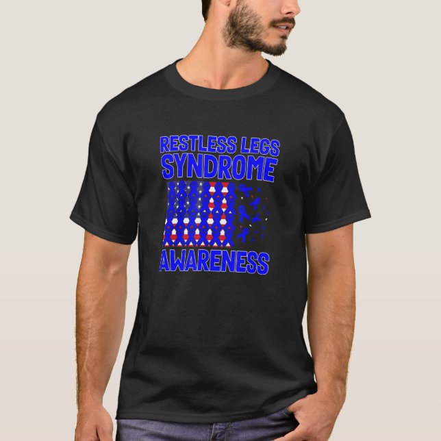 USA Fahne for Blue Bands Restless Legs Syndrom a T-Shirt (Vorderseite)