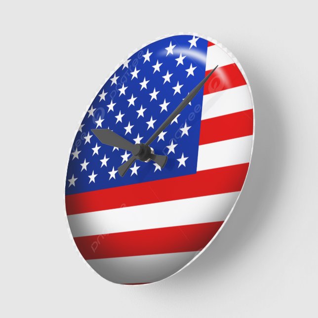 USA Fahnenmauer Uhr (Winkel)