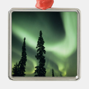 USA, Fairbanks area, Central Alaska, Aurora 2 Silbernes Ornament