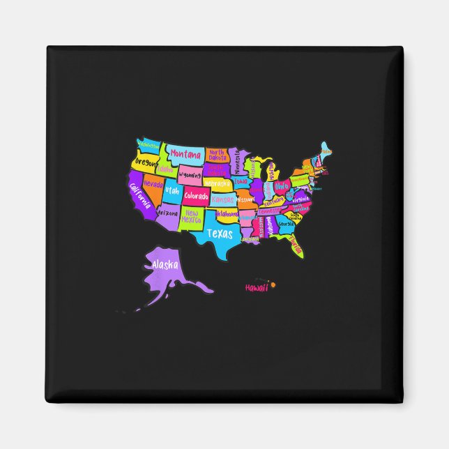 USA Farbtabelle mit Staat N Magnet (Vorne)