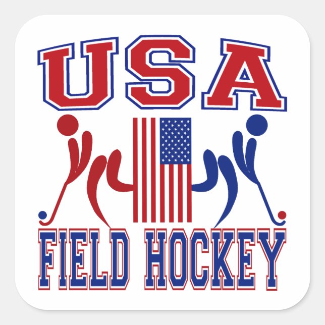 USA Field Hockey Quadratischer Aufkleber (Vorderseite)