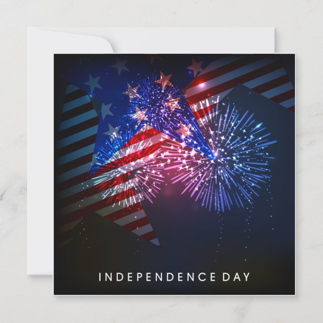 USA Fireworks & Flag 4 juillet Flag Invitations (Devant)