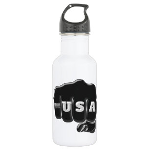 USA Fist Bump mit amerikanischer Flagge Edelstahlflasche