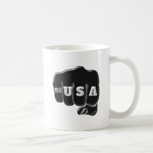 USA Fist Bump mit amerikanischer Flagge Kaffeetasse