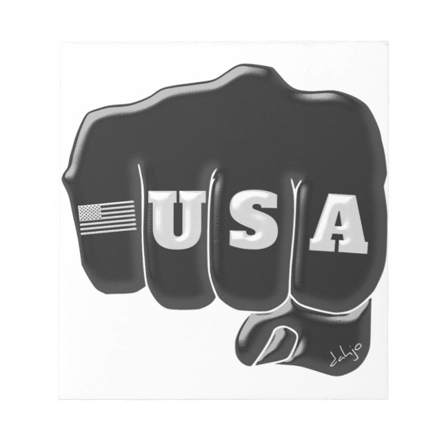 USA Fist Bump mit amerikanischer Flagge Notizblock (Vorderseite)