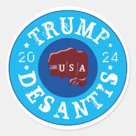 USA Fist Tattoo Trump DeSantis 2024 Runder Aufkleber