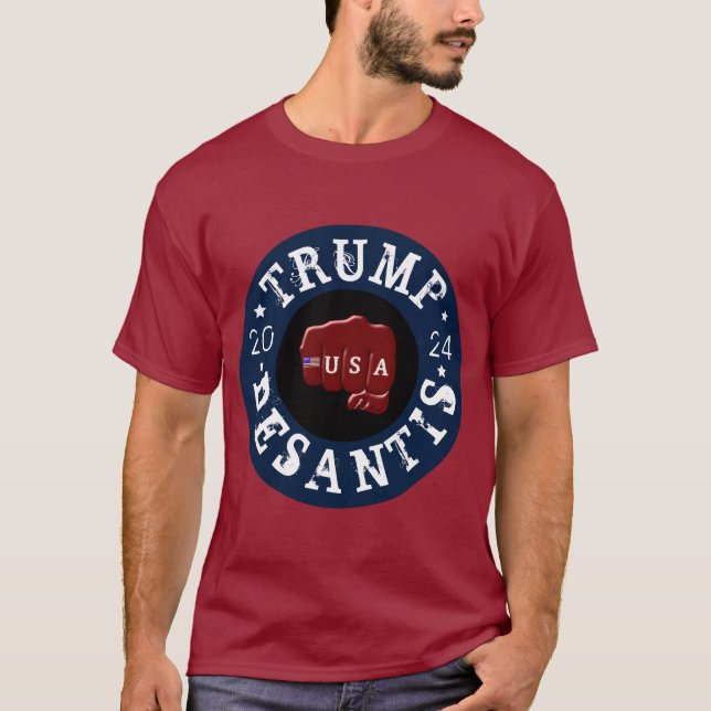 USA Fist Tattoo Trump DeSantis 2024 T-Shirt (Vorderseite)