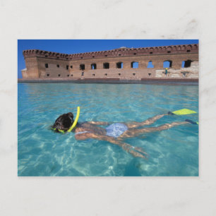USA, FL, Florida Keys, Fort Jefferson, 1846, Postkarte