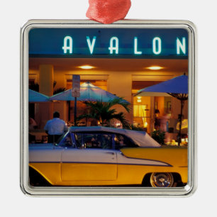 USA, FL, Miami, South Beach bei Nacht. Silbernes Ornament