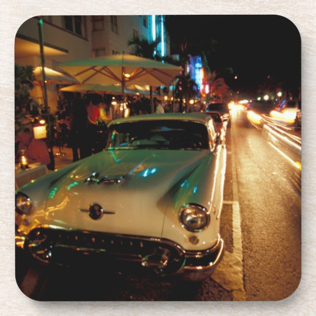USA, FL, Miami, South Beach nachts.2 Untersetzer (Vorderseite)