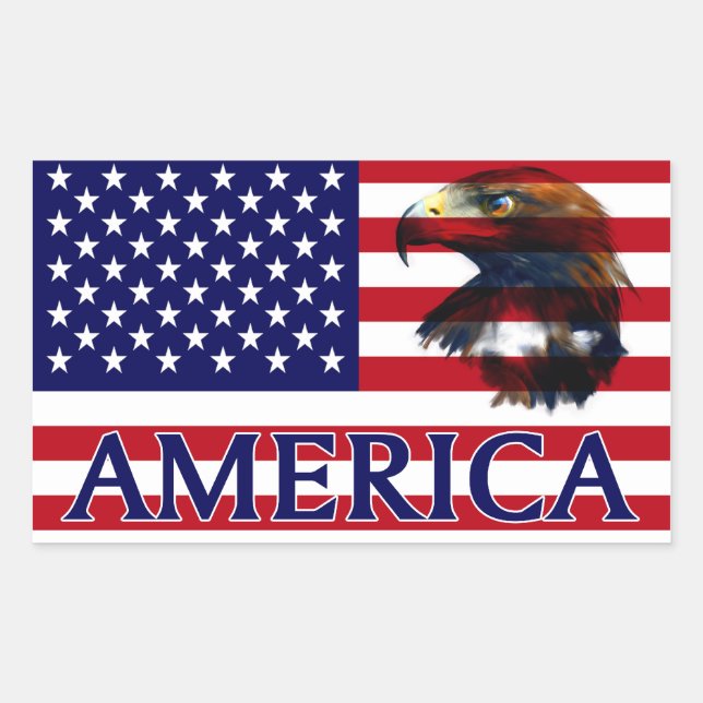 usa Flag 2 Rechteckiger Aufkleber (Vorderseite)