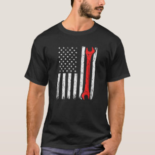USA Flag 4. Juli Auto Mechanischer LKW Garage T-Shirt