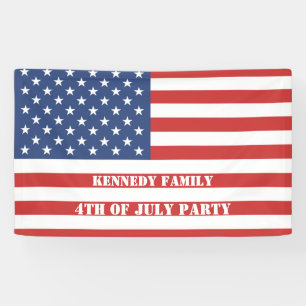 USA Flag 4. Juli Party Independence Day Family Banner